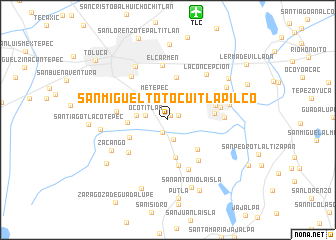 map of San Miguel Totocuitlapilco