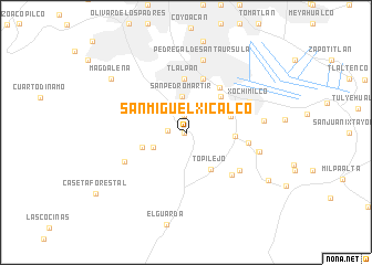 map of San Miguel Xicalco