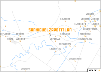 map of San Miguel Zapotitlán