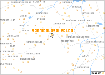 map of San Nicolás Amealco