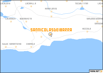 map of San Nicolás de Ibarra