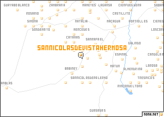 map of San Nicolás de Vista Hermosa