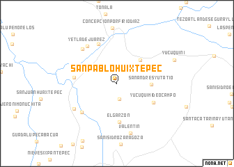 map of San Pablo Huixtepec