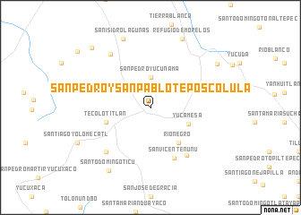map of San Pedro y San Pablo Teposcolula