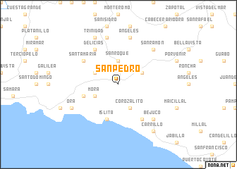 San Pedro Costa Rica Map San Pedro (Costa Rica) map   nona.net