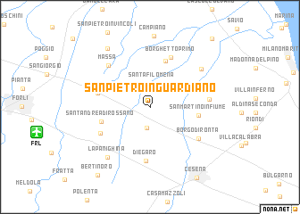 map of San Pietro in Guardiano