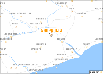 map of San Poncio