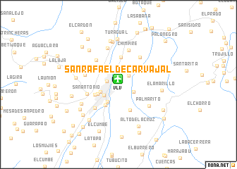 map of San Rafael de Carvajal