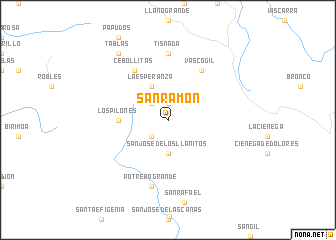 map of San Ramón