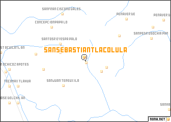 map of San Sebastián Tlacolula