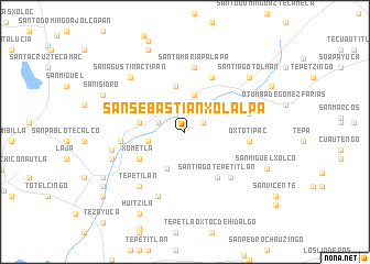 map of San Sebastián Xolalpa