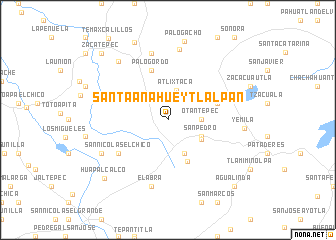 map of Santa Ana Hueytlalpan