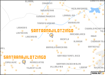 map of Santa Ana Jilotzingo