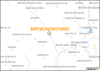 map of Santa Cruz Mixtepec