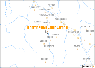 map of Santa Fé de Las Platas