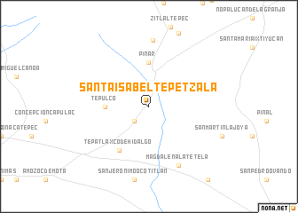 map of Santa Isabel Tepetzala