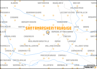 map of Santa Margherita dʼAdige