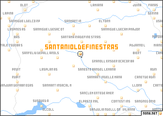 map of Sant Aniol de Finestras