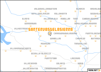 map of Santervás de la Sierra