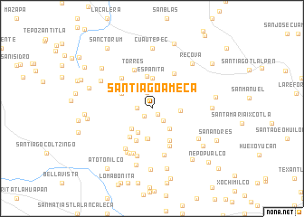 map of Santiago Ameca