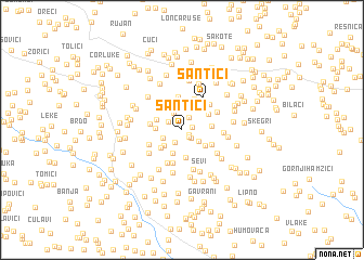 map of Šantići