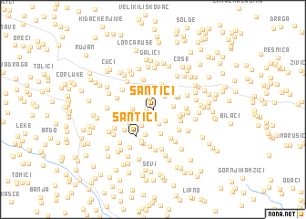 map of Šantići