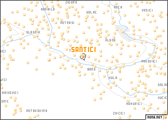 map of Šantići