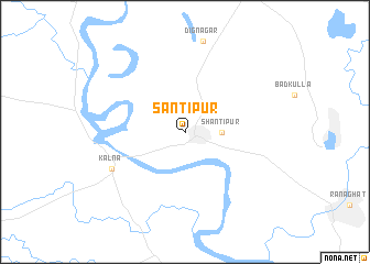 map of Sāntipur