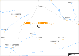 map of Sant Just dʼArdevol