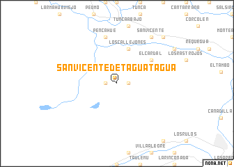 map of San Vicente de Taguatagua