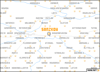 map of Sanzkow