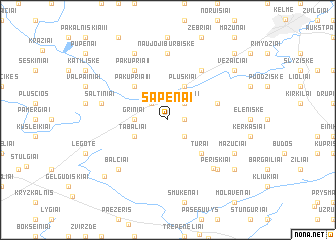 map of Šapėnai