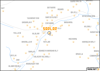 map of Şaplar