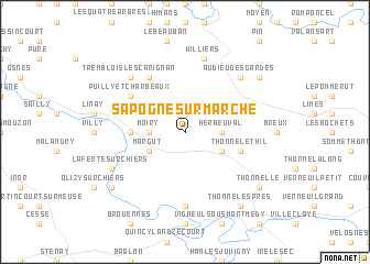 map of Sapogne-sur-Marche