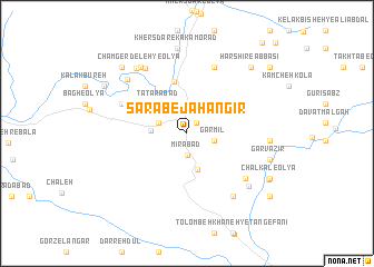 map of Sarāb-e Jahāngīr