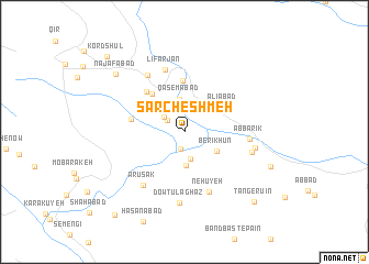 map of Sar Cheshmeh