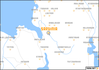 map of Sardínia