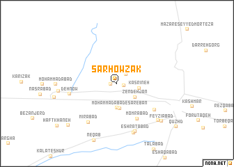 map of Sar Ḩowẕak