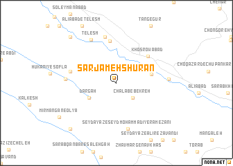 map of Sarjāmeh Shūrān