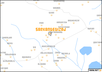 map of Sarkand-e Dīzaj