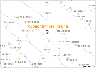 map of Sar Qanāt-e Delī Gerdū