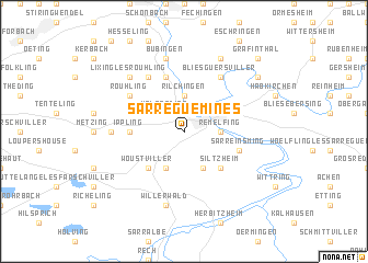 map of Sarreguemines