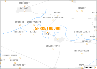 map of Sárrétudvari