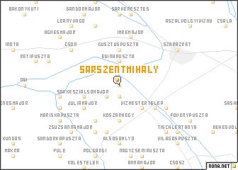 map of Sárszentmihály