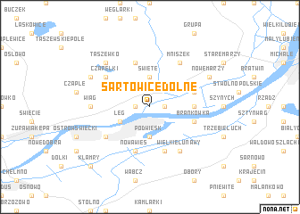 map of Sartowice Dolne