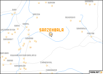 map of Sarzeh Bālā