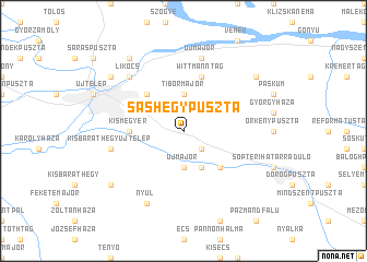 map of Sashegypuszta