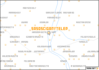 map of Sasos-cigánytelep