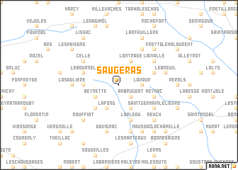 map of Saugéras