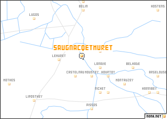 map of Saugnacq-et-Muret